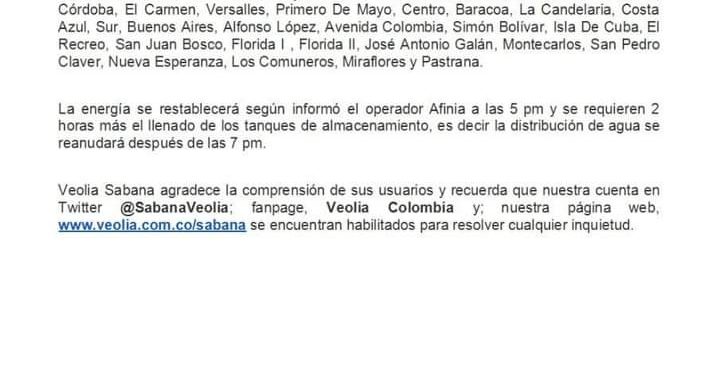 Por mantenimiento de Afinia con interrupción de la energía, el domingo 27 de diciembre