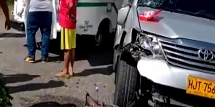 Aparatoso accidente a pocos metros de El Bongo