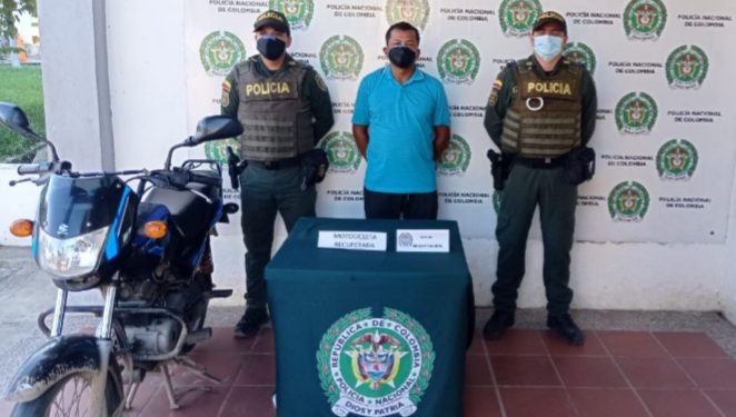 Policía recupera moto robada y captura a una persona en Magangué
