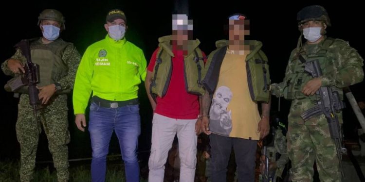 Capturaron a dos integrantes del Clan del Golfo con una granada en Bolívar