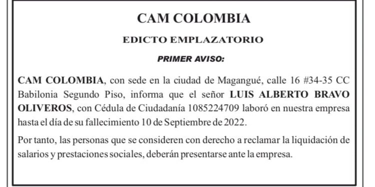 EDICTO EMPLAZATORIO