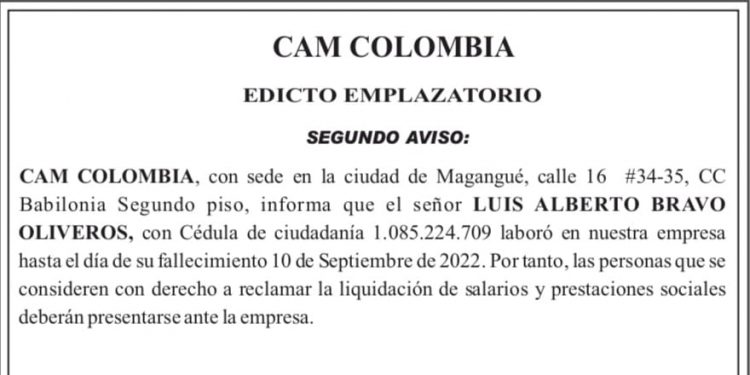 EDICTO EMPLAZATORIO