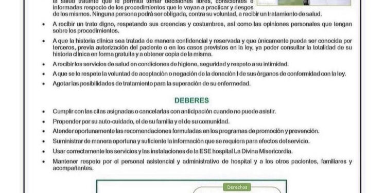 DERECHOS Y DEBERES HOSPITAL DIVINA MISERICORDIA