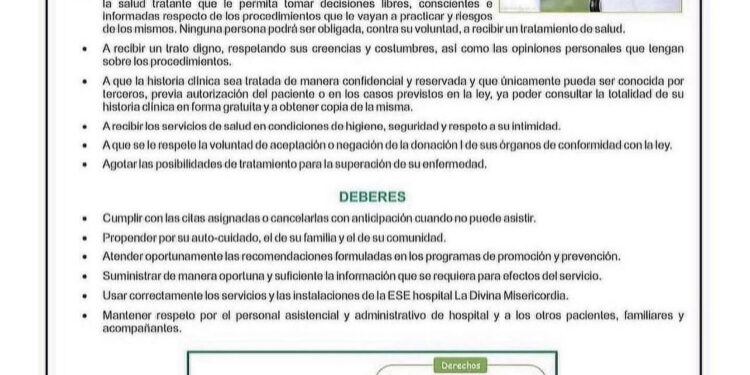 DERECHOS Y DEBERES HOSPITAL DIVINA MISERICORDIA