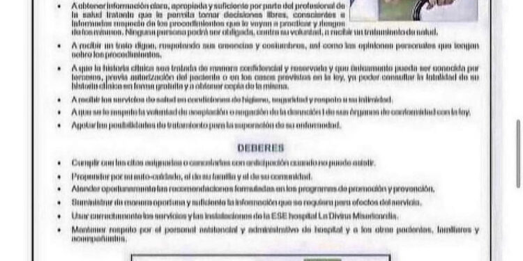DERECHOS Y DEBERES HOSPITAL DIVINA MISERICORDIA