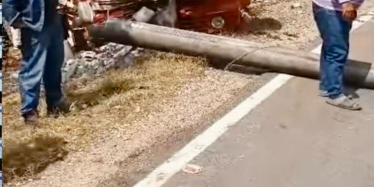 Intento de robo en Puerto Wilches termina en accidente: conductor herido y tres reses muertas